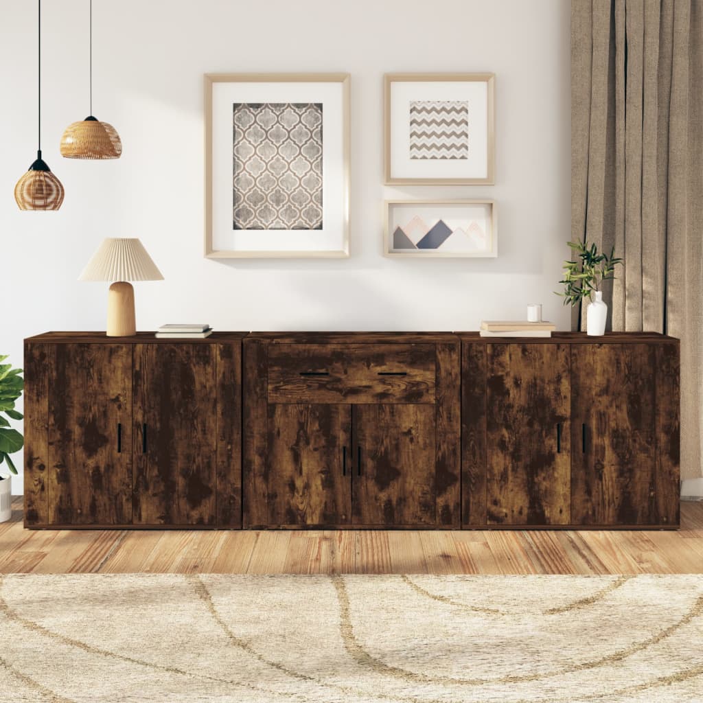 Dressoirs Bewerkt Hout Kleurig Gerookt eiken