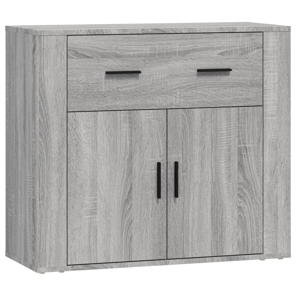 Dressoirs 3 st bewerkt hout grijs sonoma eikenkleurig