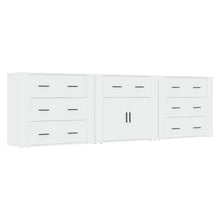 Dressoirs 3 St Bewerkt Hout Wit