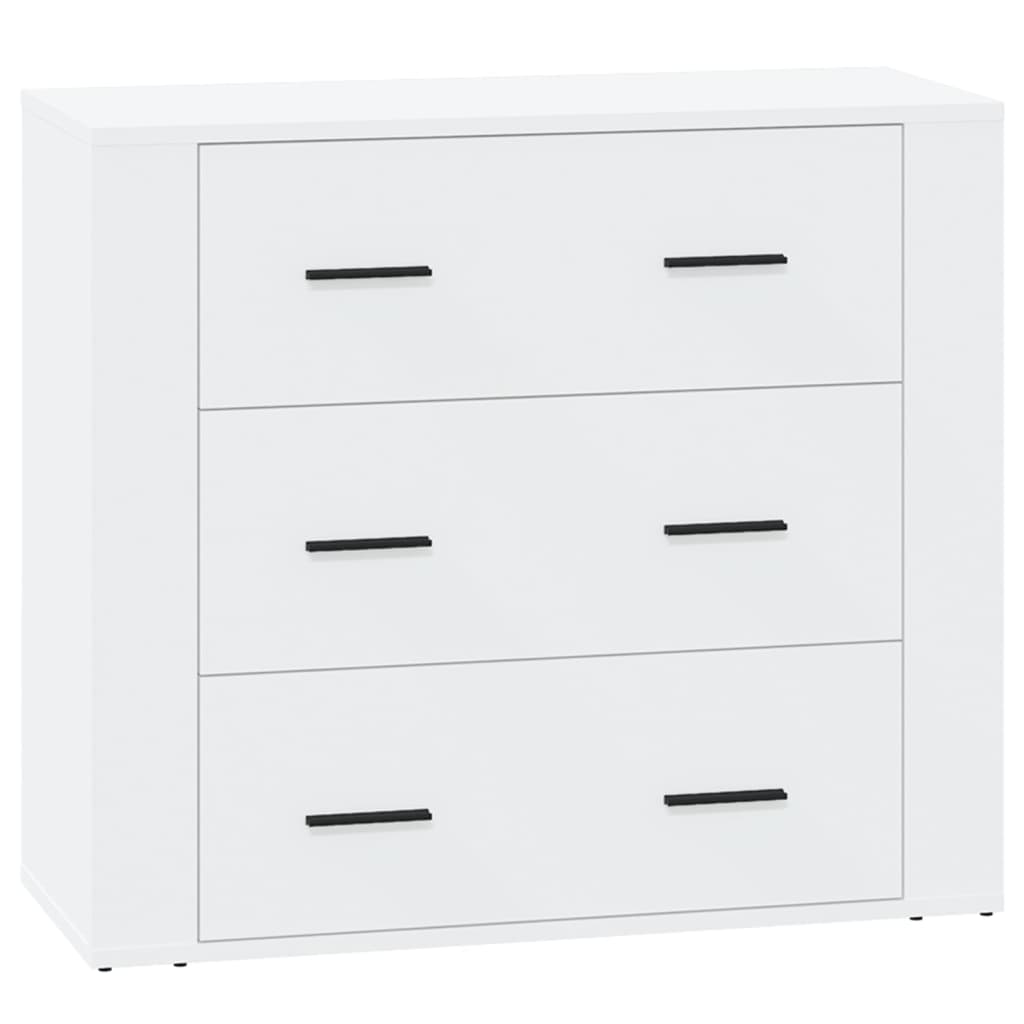 Dressoirs 3 St Bewerkt Hout Wit
