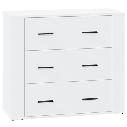 Dressoirs 3 St Bewerkt Hout Wit