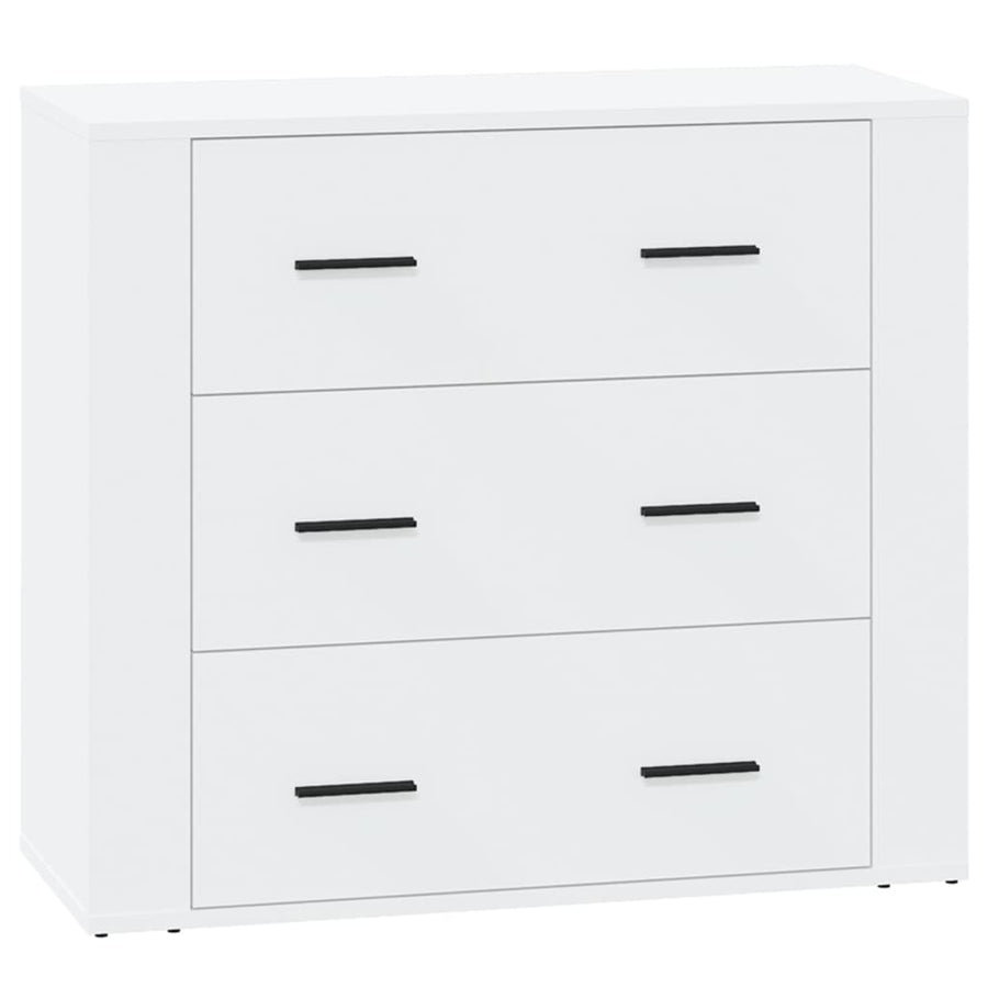 Dressoirs 3 St Bewerkt Hout Wit