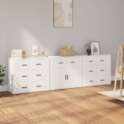 Sideboards 3 pc carved wood white