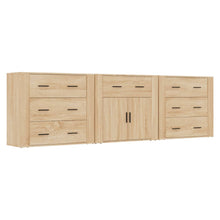 Dressoirs 3 St Bewerkt Hout Sonoma Eiken