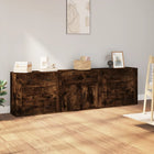 Dressoirs bewerkt hout 3 st gerookt eiken 80x33x70 cm