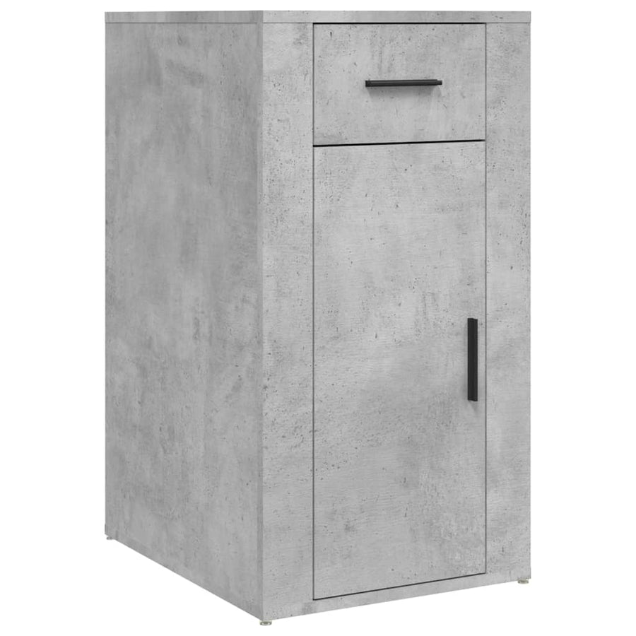 Bureau Met Kast Bewerkt Hout Betongrijs