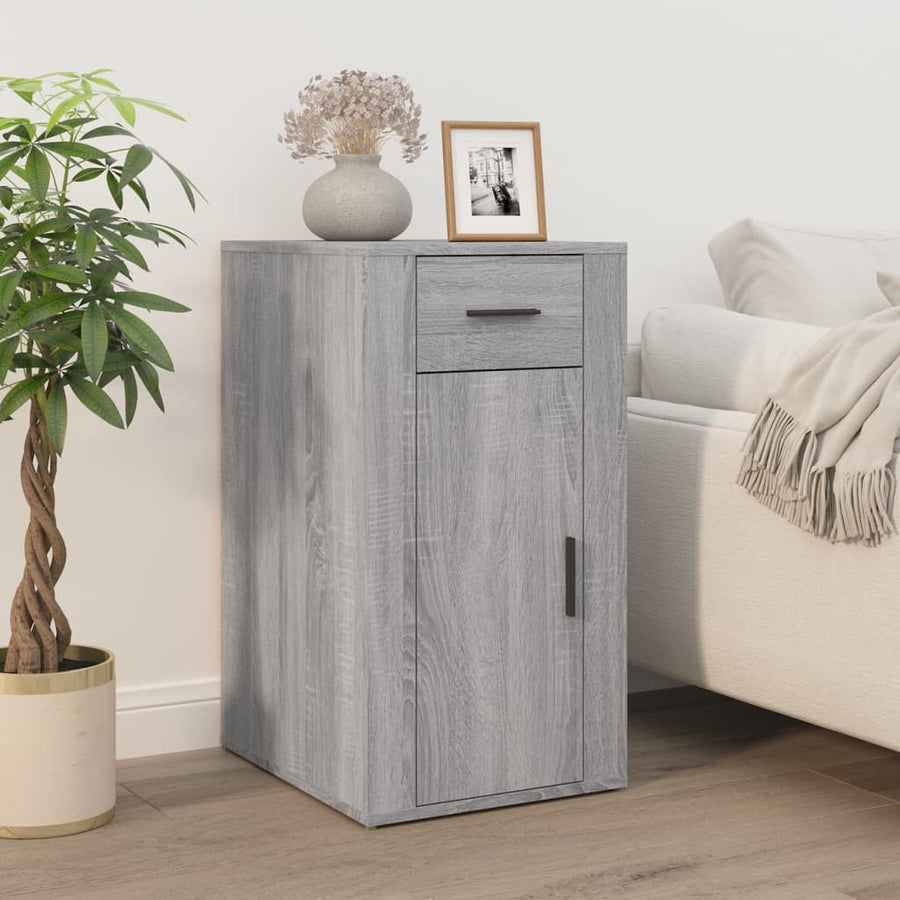 Bureau Met Kast Bewerkt Hout Grijs Sonoma Eikenkleurig