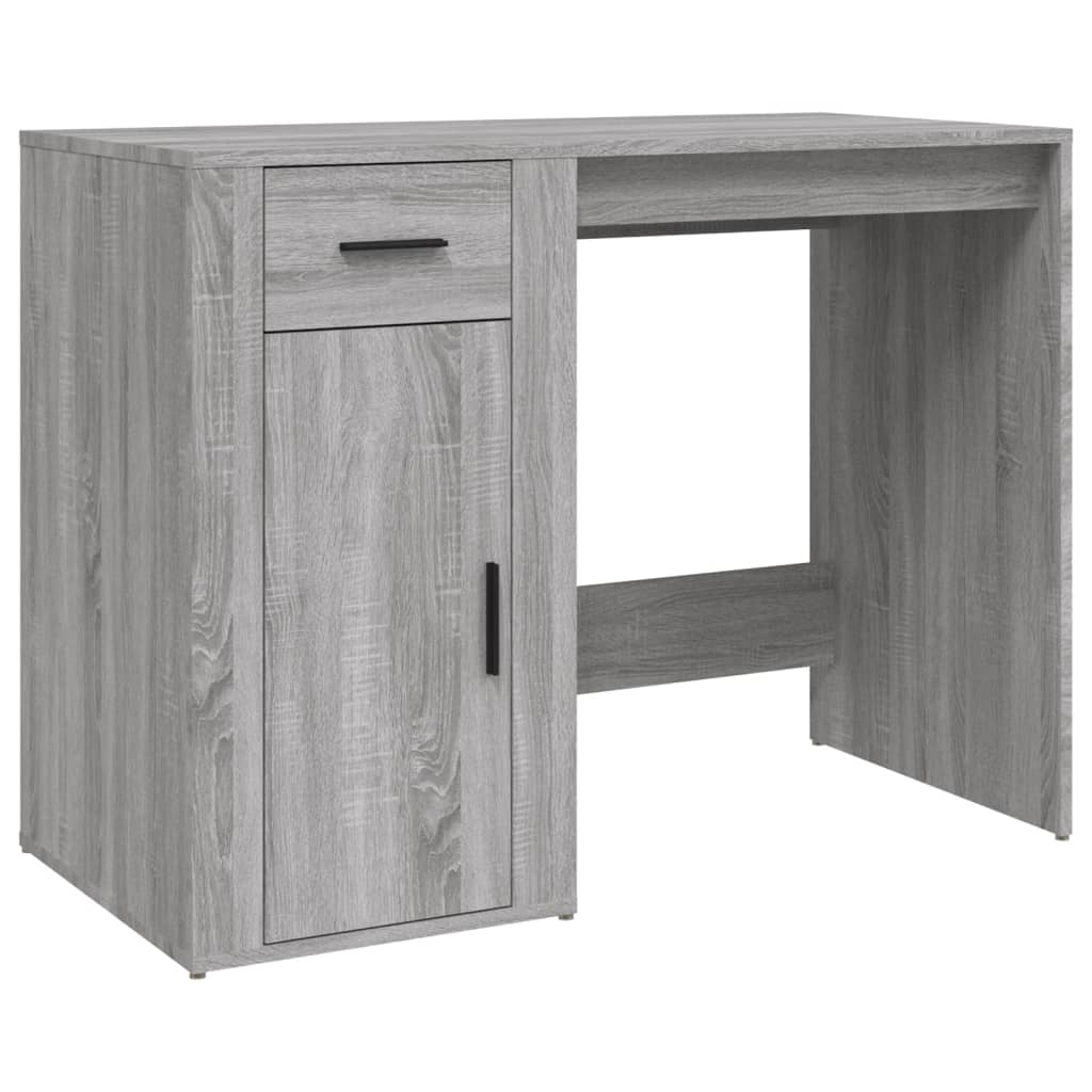 Bureau Met Kast Bewerkt Hout Grijs Sonoma Eikenkleurig