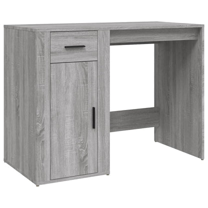 Bureau Met Kast Bewerkt Hout Grijs Sonoma Eikenkleurig