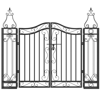 Poort 121x8x100 cm smeedijzer zwart