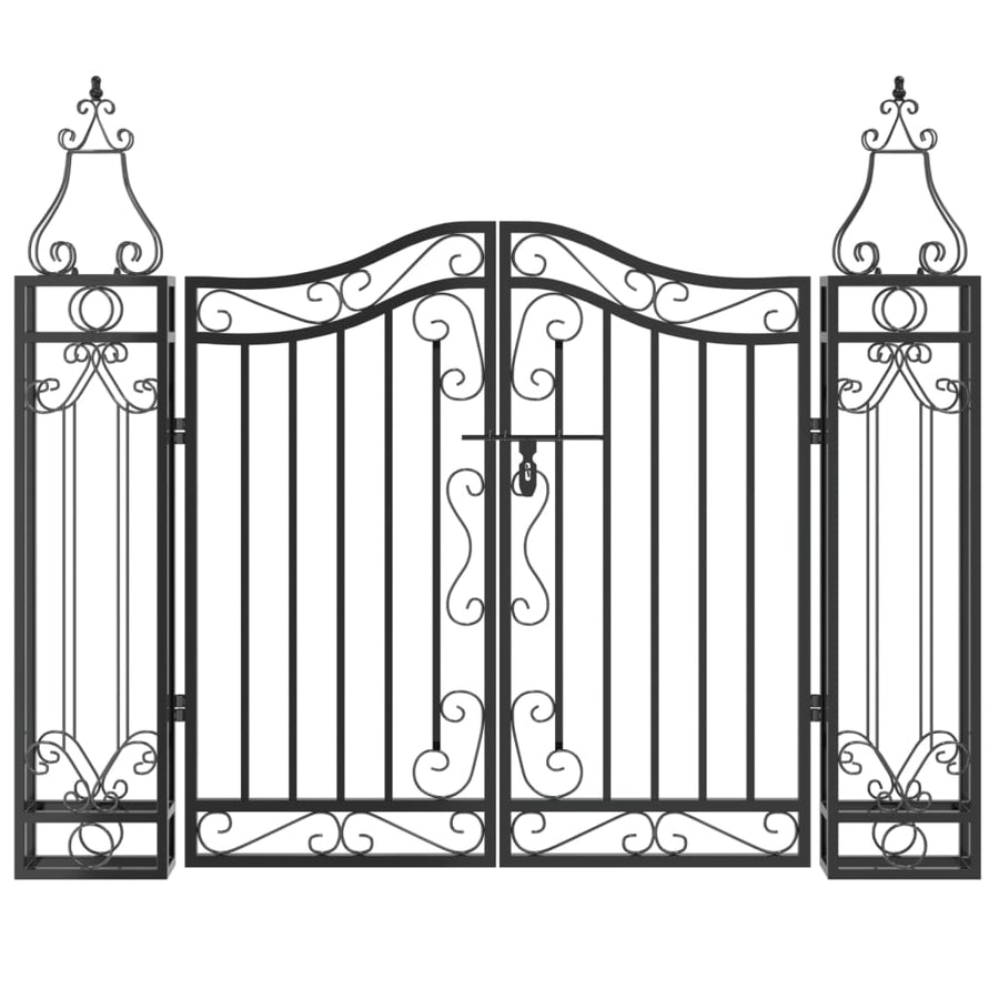 Poort 121x8x100 cm smeedijzer zwart