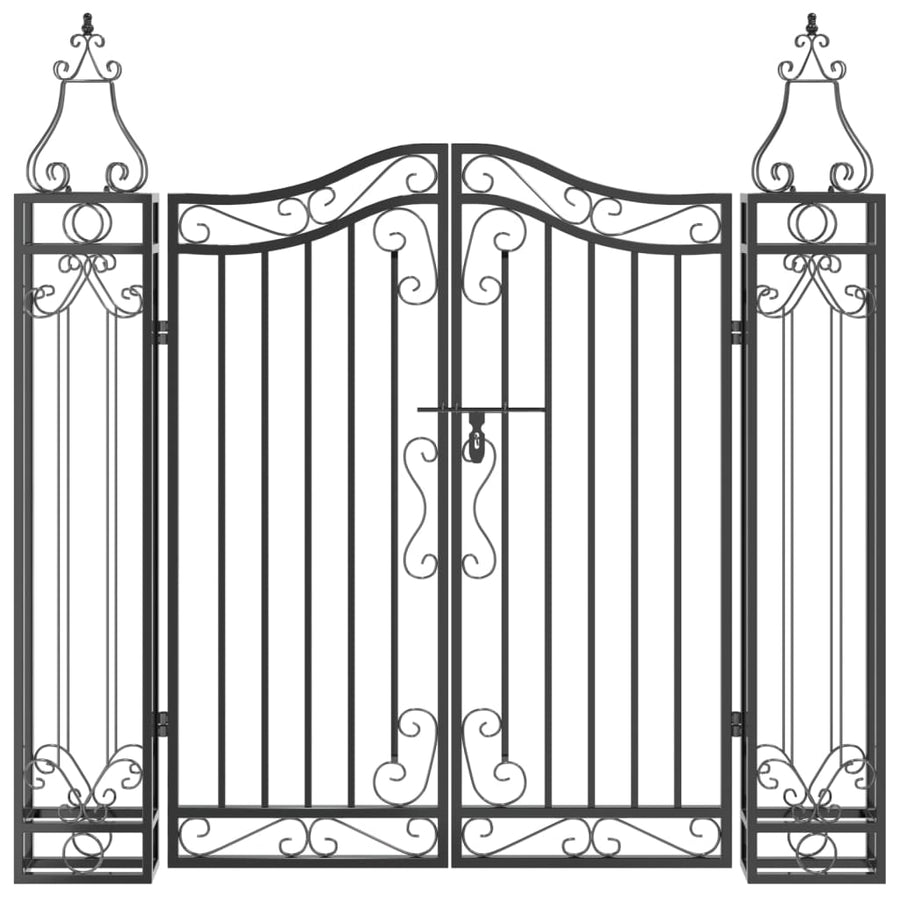 Poort Smeedijzer Zwart 121 x 8 x 120 cm