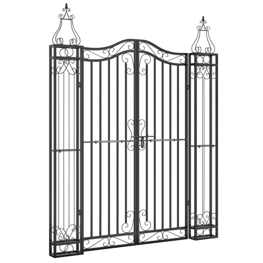 Poort 121x8x150 cm smeedijzer zwart 121 x 8 x 150 cm