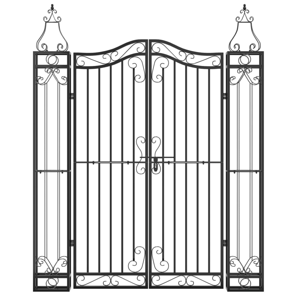 Poort 121x8x150 cm smeedijzer zwart 121 x 8 x 150 cm