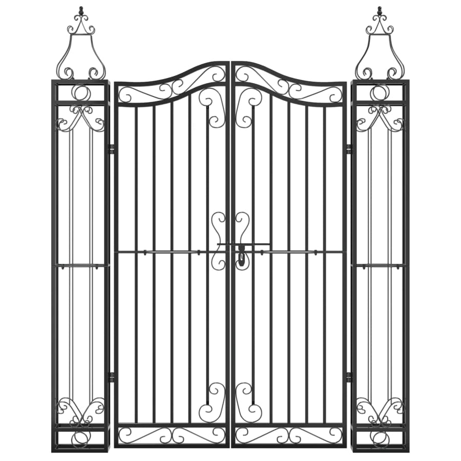 Poort 121x8x150 cm smeedijzer zwart 121 x 8 x 150 cm