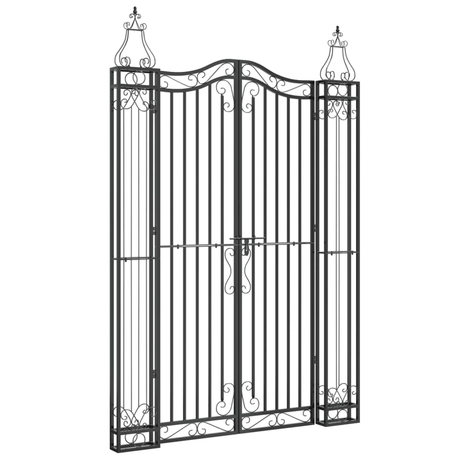 Poort 121X8X180 Cm Smeedijzer Zwart 121 x 8 x 180 cm