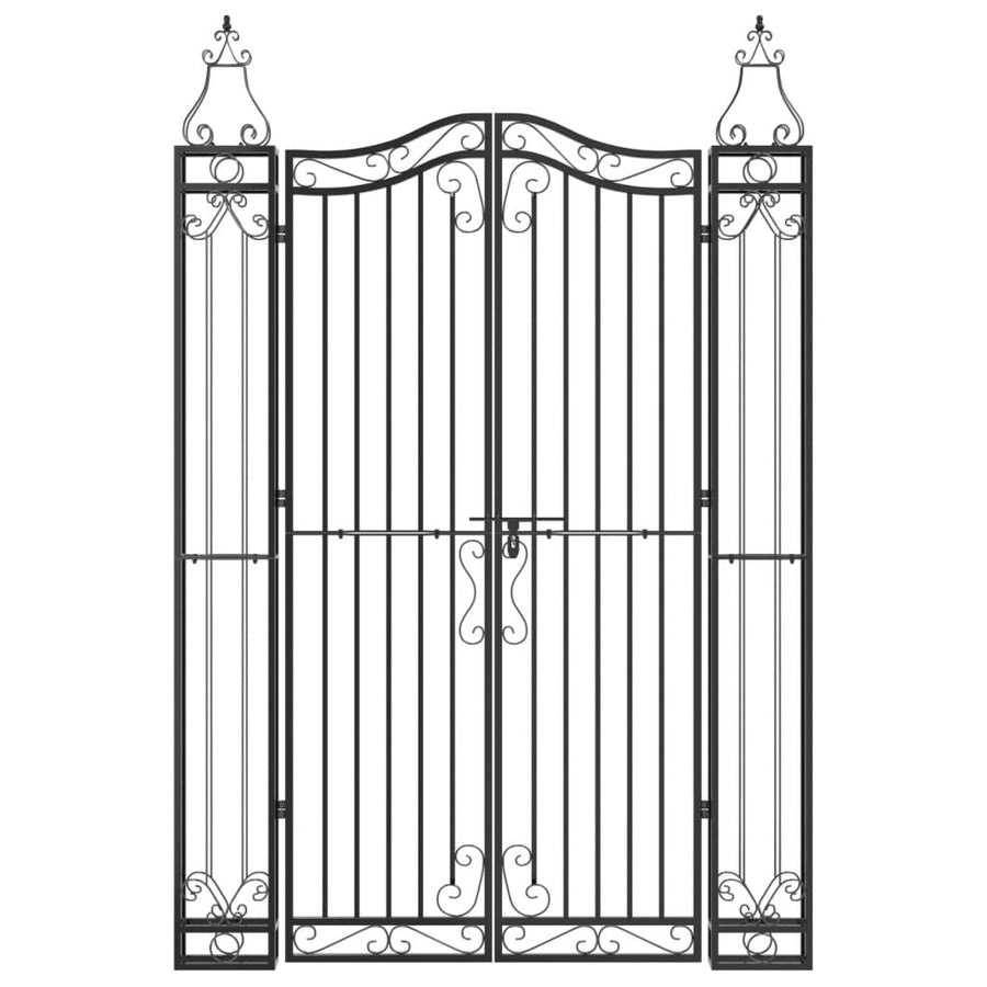 Poort 121X8X180 Cm Smeedijzer Zwart 121 x 8 x 180 cm