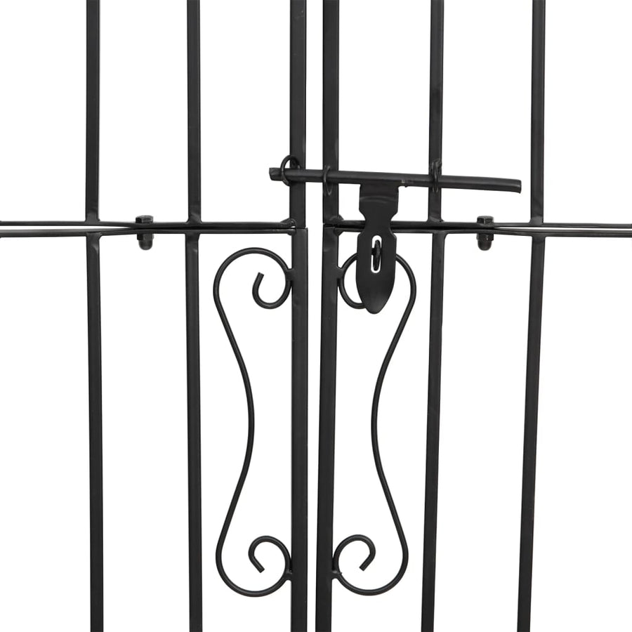 Poort 121X8X180 Cm Smeedijzer Zwart 121 x 8 x 180 cm