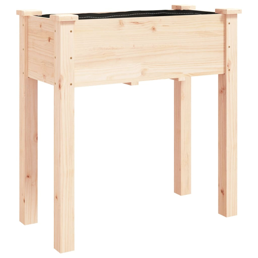 Plantenbak Met Voering 71X37X76 Cm Massief Vurenhout