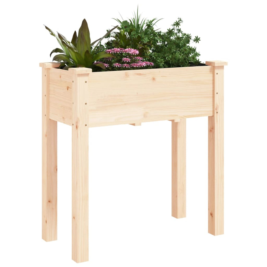 Plantenbak Met Voering 71X37X76 Cm Massief Vurenhout