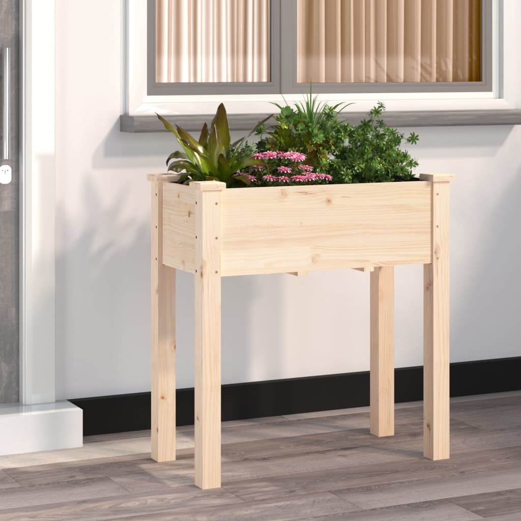 Plantenbak Met Voering 71X37X76 Cm Massief Vurenhout