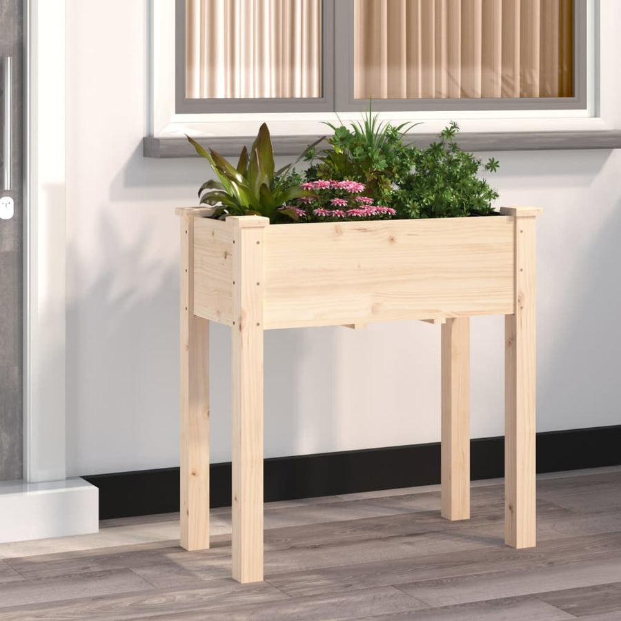 Plantenbak Met Voering 71X37X76 Cm Massief Vurenhout