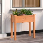 Planter with liner 71x37x76 cm solid spruce wood brown