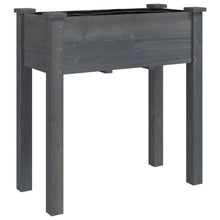 Plantenbak Met Voering 71X37X76 Cm Massief Vurenhout Grijs