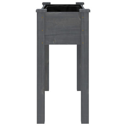 Plantenbak Met Voering 71X37X76 Cm Massief Vurenhout Grijs