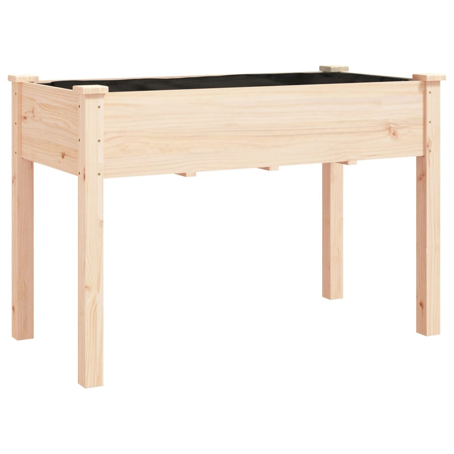 Plantenbak Met Voering 118X59X76 Cm Massief Vurenhout
