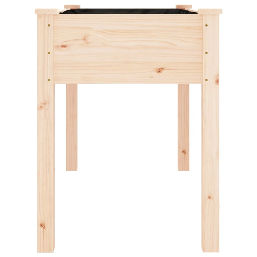 Plantenbak Met Voering 118X59X76 Cm Massief Vurenhout