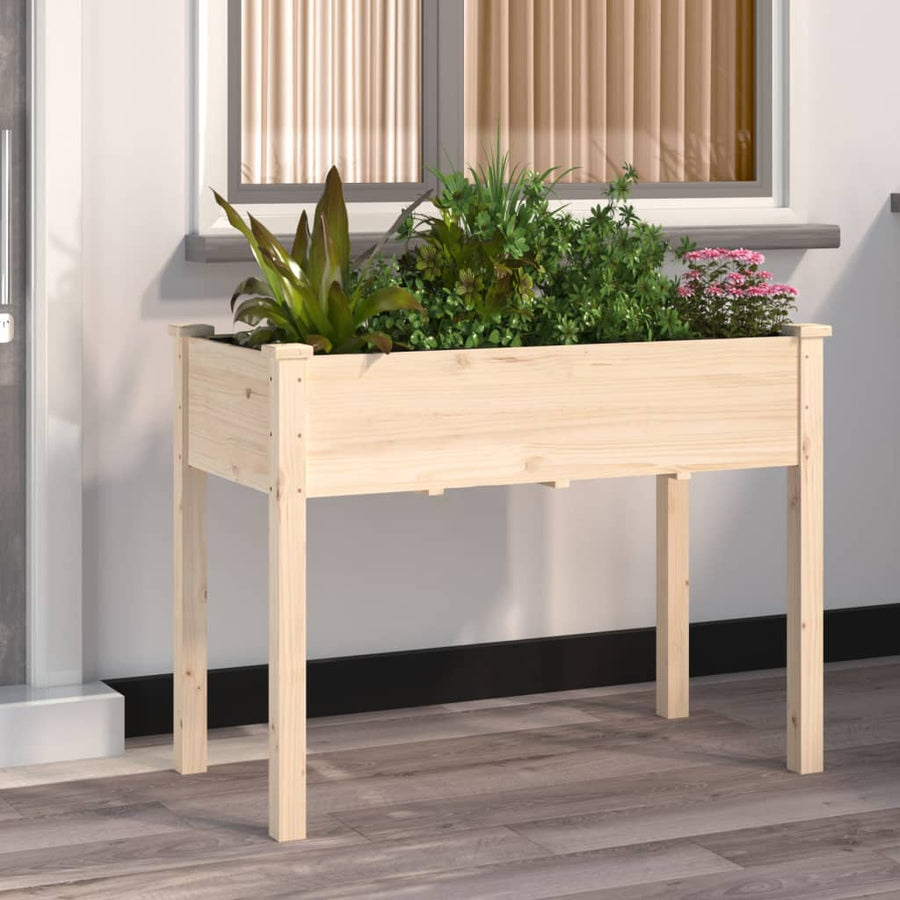 Plantenbak Met Voering 118X59X76 Cm Massief Vurenhout