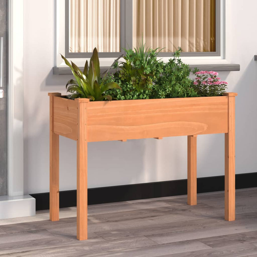 Plantenbak Met Voering 118X59X76 Cm Massief Vurenhout Bruin