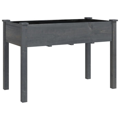 Plantenbak Met Voering 118X59X76 Cm Massief Vurenhout Grijs
