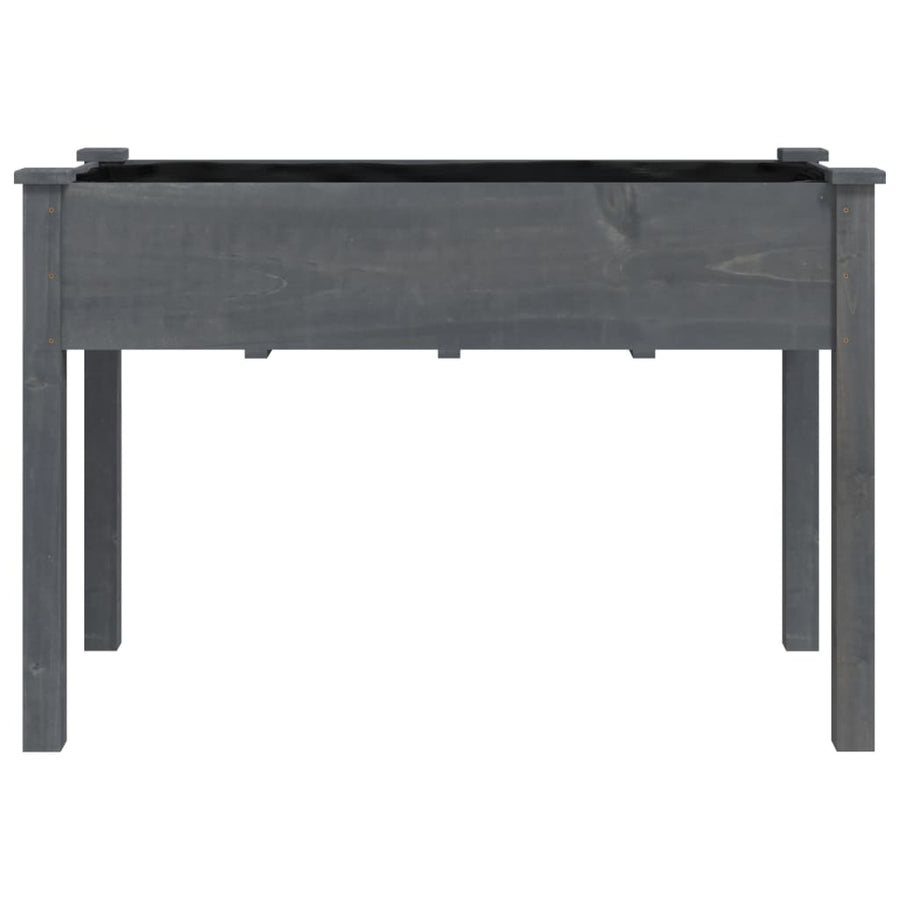 Plantenbak Met Voering 118X59X76 Cm Massief Vurenhout Grijs