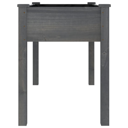 Plantenbak Met Voering 118X59X76 Cm Massief Vurenhout Grijs