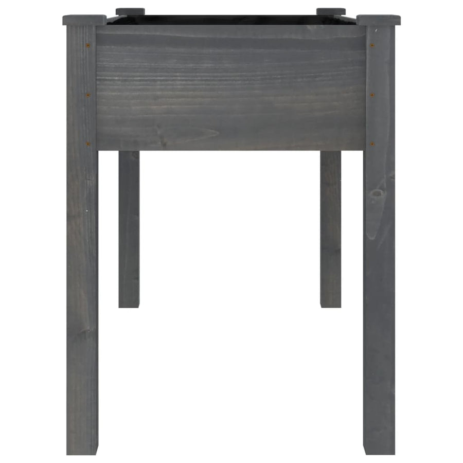 Plantenbak Met Voering 118X59X76 Cm Massief Vurenhout Grijs