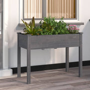 Plantenbak massief vurenhout 118x59x76 cm grijs