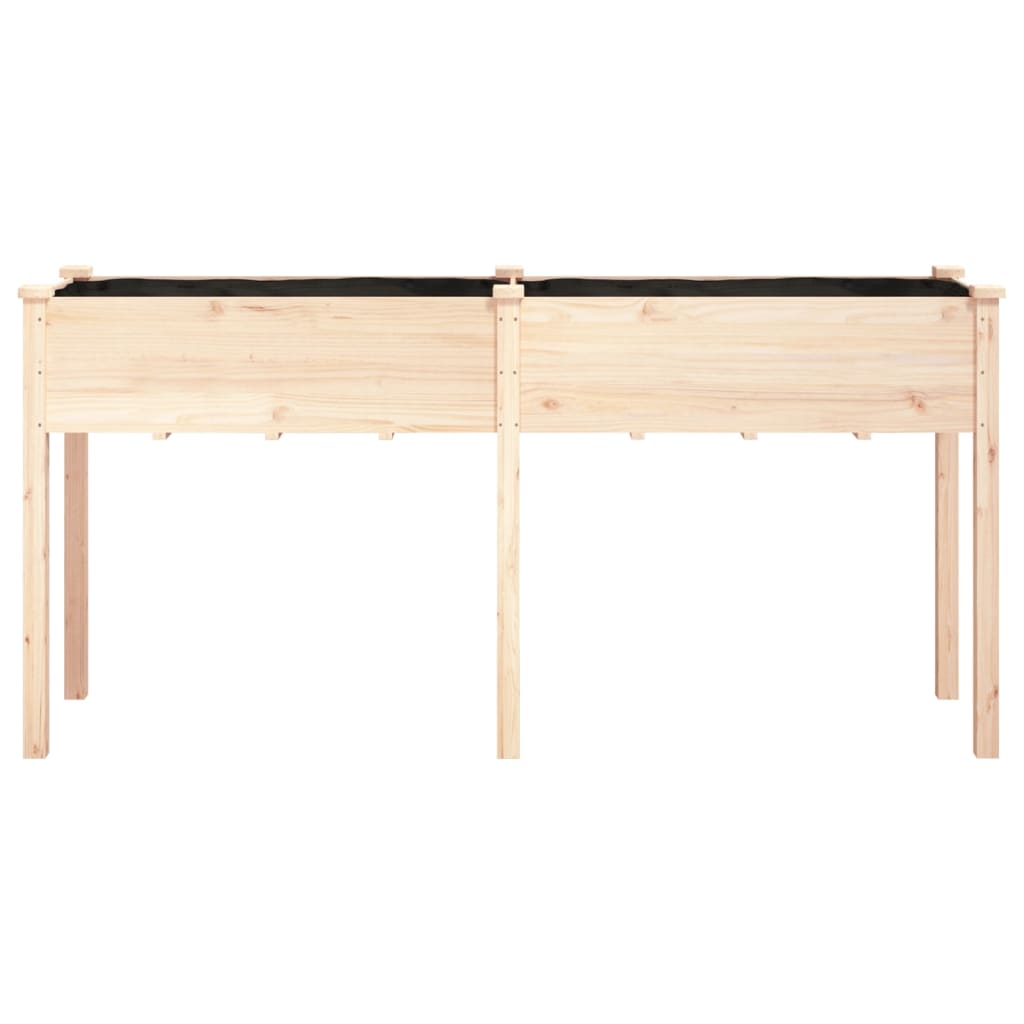 Plantenbak Met Voering Massief Vurenhout 161 x 45 x 76 cm Naturel
