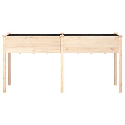 Plantenbak Met Voering Massief Vurenhout 161 x 45 x 76 cm Naturel