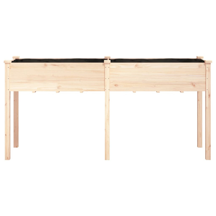Plantenbak Met Voering Massief Vurenhout 161 x 45 x 76 cm Naturel