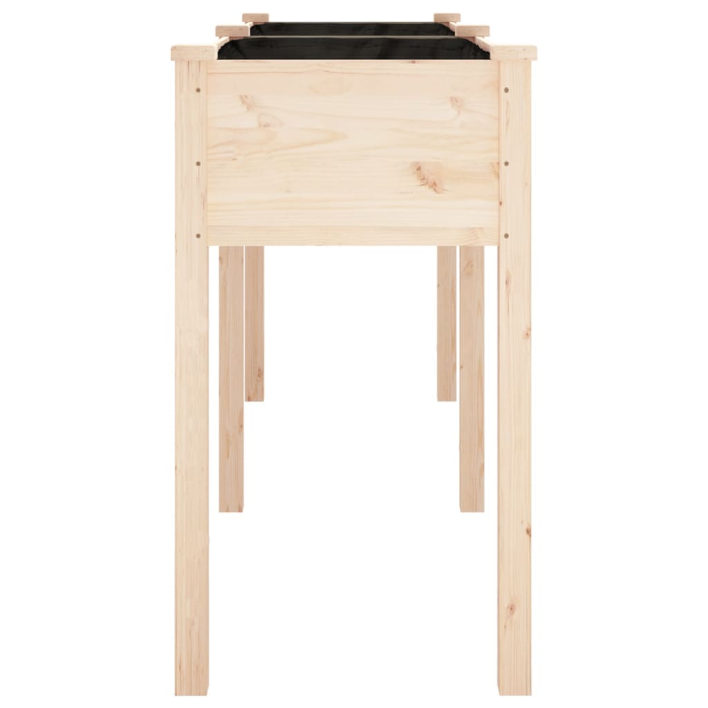 Plantenbak Met Voering Massief Vurenhout 161 x 45 x 76 cm Naturel