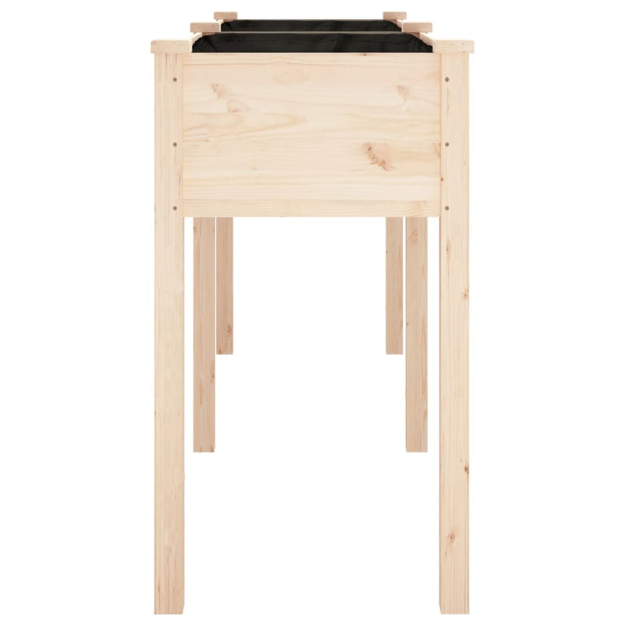 Plantenbak Met Voering Massief Vurenhout 161 x 45 x 76 cm Naturel