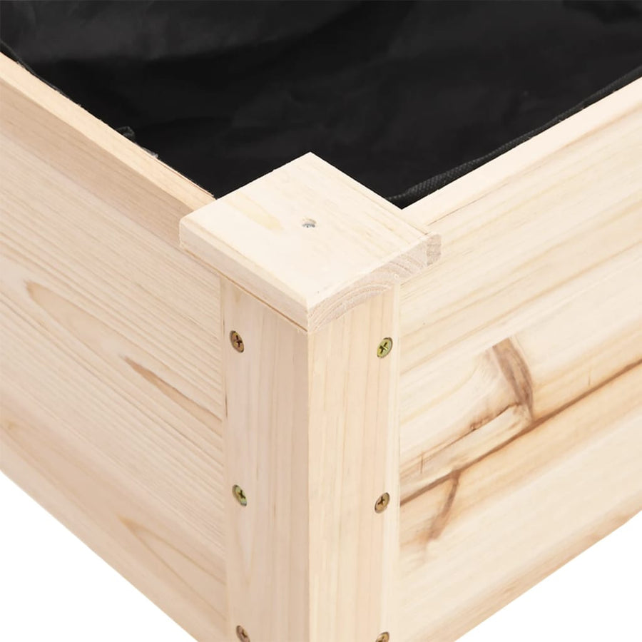 Plantenbak Met Voering Massief Vurenhout 161 x 45 x 76 cm Naturel