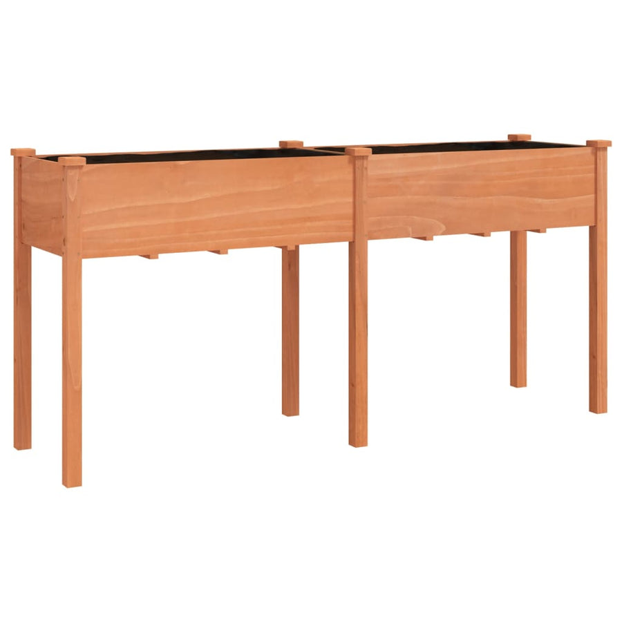 Plantenbak Met Voering 161X45X76 Cm Massief Vurenhout Bruin