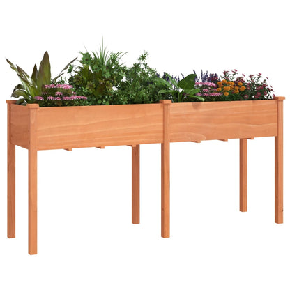Plantenbak Met Voering 161X45X76 Cm Massief Vurenhout Bruin