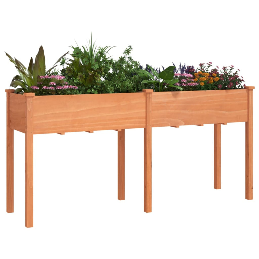 Plantenbak Met Voering 161X45X76 Cm Massief Vurenhout Bruin