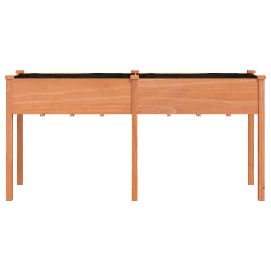 Plantenbak Met Voering 161X45X76 Cm Massief Vurenhout Bruin