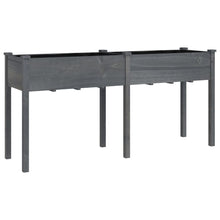 Plantenbak Met Voering 161X45X76 Cm Massief Vurenhout Grijs