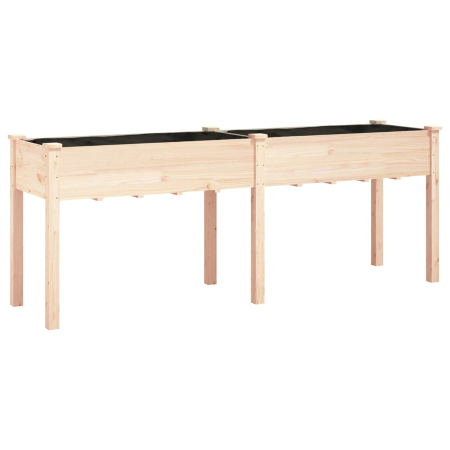 Plantenbak Met Voering 203X53X76 Cm Massief Vurenhout
